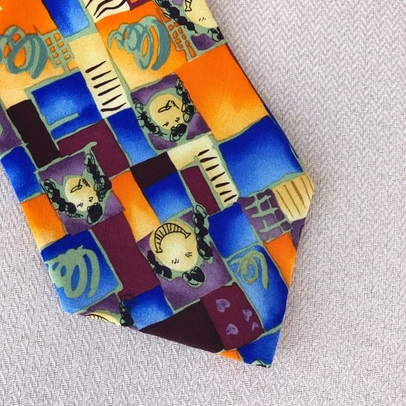 Gilda's Club Men's Silk Multicolor Classic Style Made in USA Tie - Picture 2 of 9